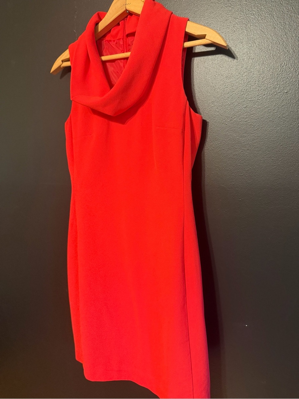 J. Crew Red Sleeveless Cowl Neck Dress